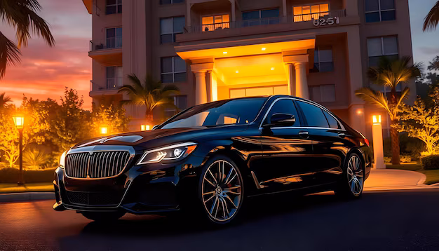 black-car-is-parked-outside-hotel_1193619-2931